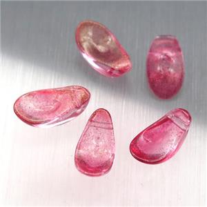 red crystal glass petal beads, approx 6-12mm