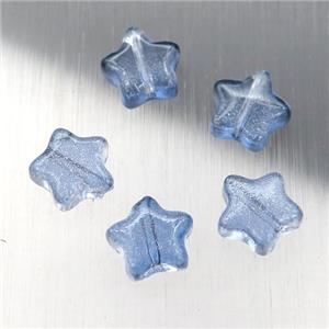 blue crystal glass star beads, approx 8mm