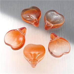 orange jadeite glass teardrop beads, approx 13-14mm