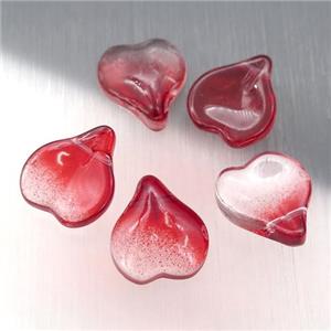 red jadeite glass teardrop beads, approx 13-14mm