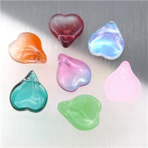 jadeite glass teardrop beads, mixed color, approx 13-14mm