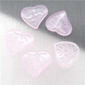 pink jadeite glass leaf beads, approx 15mm