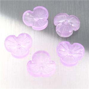 lt.purple jadeite glass clover beads, approx 12mm