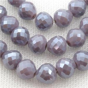 purple Jadeite Glass Beads, faceted teardrop, approx 8mm, 70pcs per st