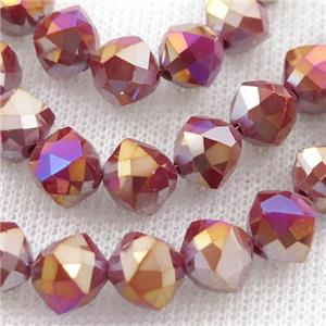 red Jadeite Glass Beads, freeform, approx 9mm, 60pcs per st