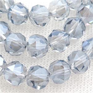 grayblue Crystal Glass Beads, faceted round, approx 10mm, 60pcs per st