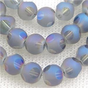 round Crystal Glass Beads, matte, approx 8mm, 72pcs per st