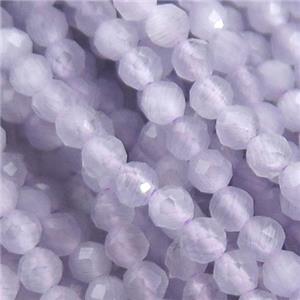 lavender Cat eye stone Beads, faceted round, approx 3mm