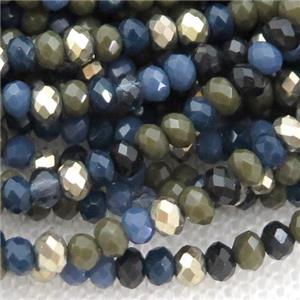 Jadeite Glass beads, faceted rondelle, mixed color, approx 3mm