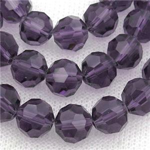 darkpurple Crystal Glass Beads, faceted round, approx 10mm, 72pcs per st