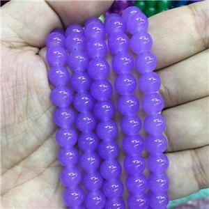 round lavender Jadeite Glass beads, approx 10mm dia