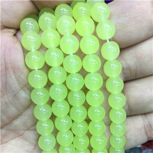 round olive Jadeite Glass beads, approx 8mm dia