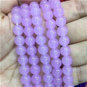 round Jadeite Glass beads, lt.lavender, approx 8mm dia