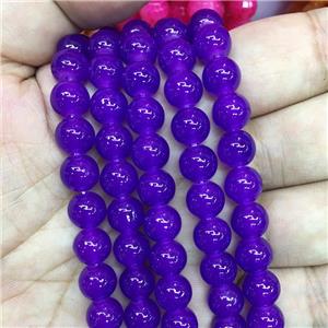 round purple Jadeite Glass beads, approx 8mm dia