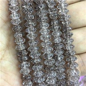 smoky Crackle Crystal Glass bicone beads, approx 4x8mm
