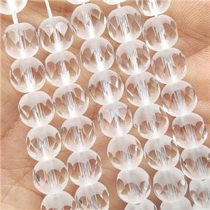 clear Crystal Glass beads, faceted round, approx 8mm