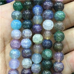 mix color Crackle Glass round Beads, approx 12mm dia