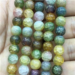 Crackle Glass round Beads, approx 10mm dia