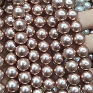 round Pearlized Glass Beads, approx 8mm, 52pcs per st