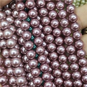 round Pearlized Glass Beads, approx 8mm, 52pcs per st