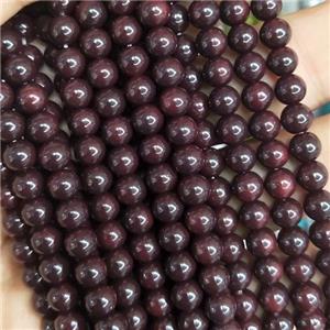 redCoffee fire Lacquered Glass Beads, round, approx 6mm dia, 70pcs per st