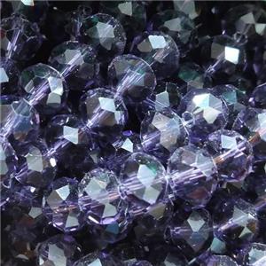 Lavender Chinese Crystal Glass Beads Faceted Rondelle, approx 8mm, 68pcs per st