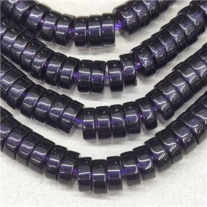 DarkPurple Crystal Glass Heishi Spacer Beads, approx 3x8mm, 94pcs per st