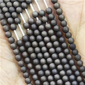Coffee Glass Seed Beads Round Matte, approx 2.7mm