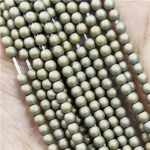 Lt.Gold Glass Seed Beads Round Matte, approx 2.7mm