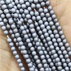 Silver Glass Seed Beads Round Matte, approx 2.7mm
