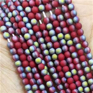 Red Glass Seed Beads Round Matte, approx 2.7mm