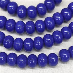 RoyalBLue Jadeite Glass Rondelle Beads, approx 10mm, 50pcs per st