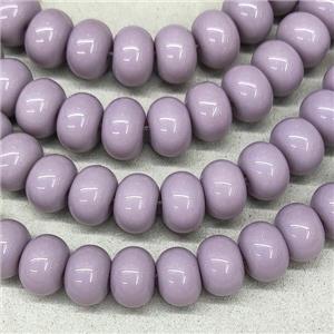 Purple Jadeite Glass Rondelle Beads, approx 10mm, 50pcs per st