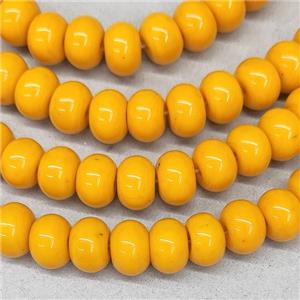 Orange Jadeite Glass Rondelle Beads, approx 10mm, 50pcs per st
