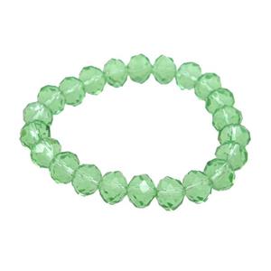 Green Crystal Glass Bracelet Stretchy, approx 10mm