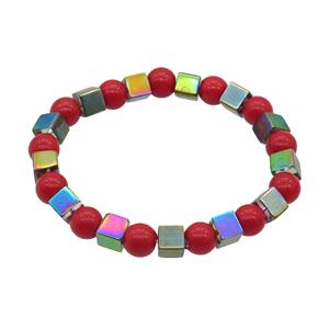 Crystal Glass Bracelet Stretchy Multicolor, approx 8mm