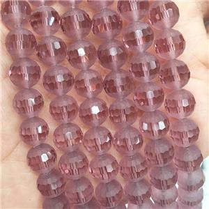 Round Peach Crystal Glass Beads Matte Faceted, approx 10mm dia