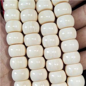 Beige Resin Rondelle Beads Smooth, approx 12-17mm