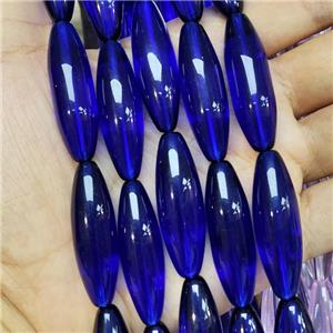Royalblue Crystal Glass Beads Rice, approx 12-40mm