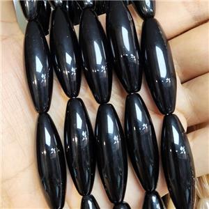 Black Crystal Glass Rice Beads, approx 12-40mm