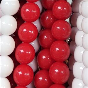 Red Resin Beads Smooth Round, approx 20mm dia