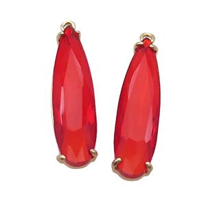 Red Crystal Glass Teardrop Pendant, approx 8-30mm