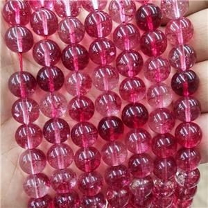 Red Crystal Glass Beads Smooth Round, approx 10mm dia
