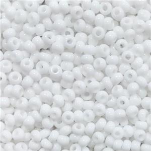 White Glass Seed Beads Pony Rondelle A-Grade, approx 2mm, 3500pcs