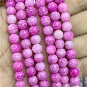 Ceramic Glass Beads Smooth Round Hotpink, approx 8mm dia