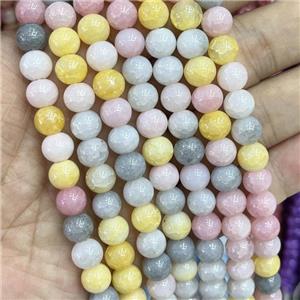 Ceramic Glass Beads Smooth Round Mixed Color, approx 8mm dia