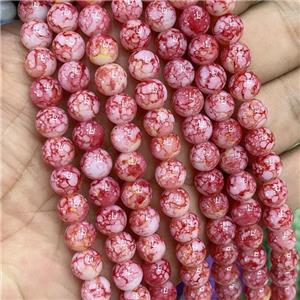 Red Glass Beads Smooth Round, approx 8mm dia