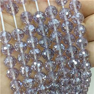 Chinese Crystal Glass Beads Gray Electroplated Faceted Round, approx 10mm