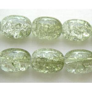 Crackle Glass Beads, barrel, 12x16mm, 50pcs per st