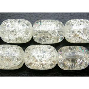 Clear Crackle Glass Beads, barrel, 12x16mm, 50pcs per st